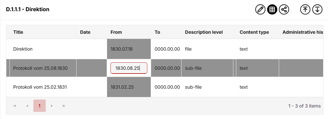 Editable cell in the Grid