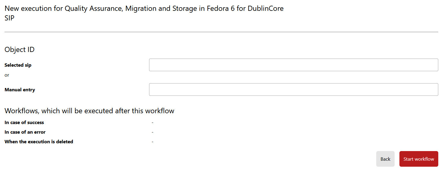 Execute workflow