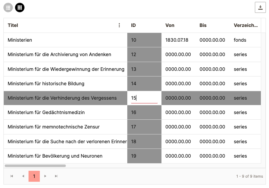 Editierbare Zelle im Grid