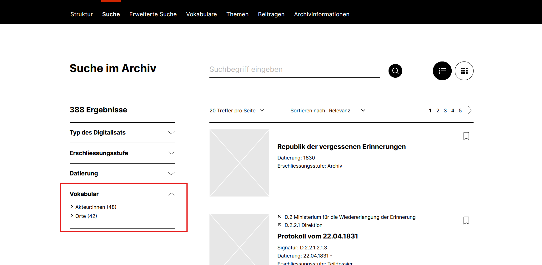 Normdaten in den Facetten