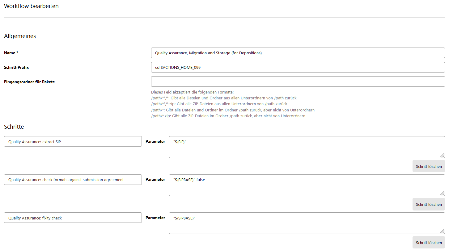 Workflow bearbeiten