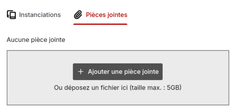 Zone de dépôt des pièces jointes
