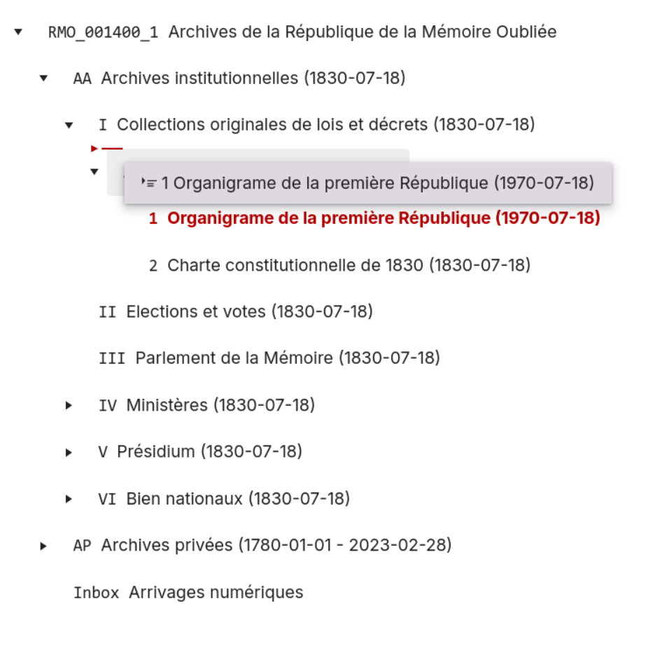 Glisser-déposer avec indicateur d'insertion