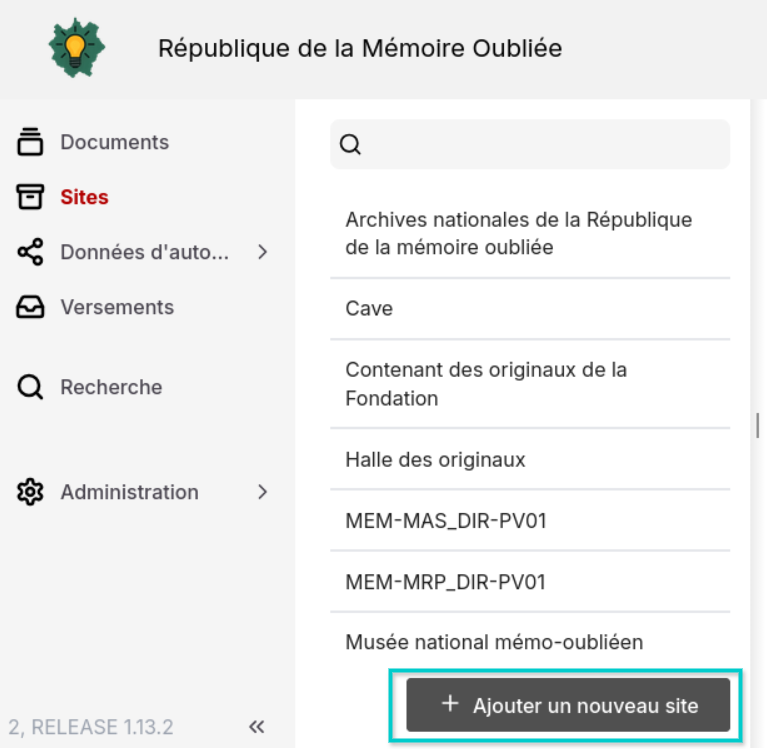 Bouton pour une nouvelle entrée
