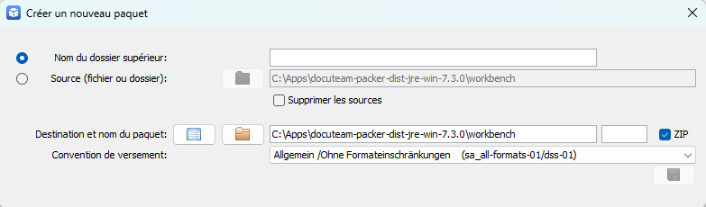 Création d'un nouveau SIP