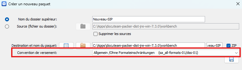 sélectionner le Submission Agreement
