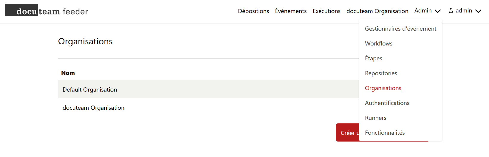 Créer et gérer des organisations