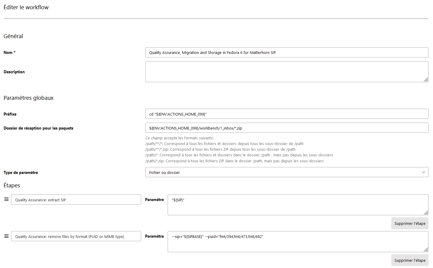 Éditer un workflow